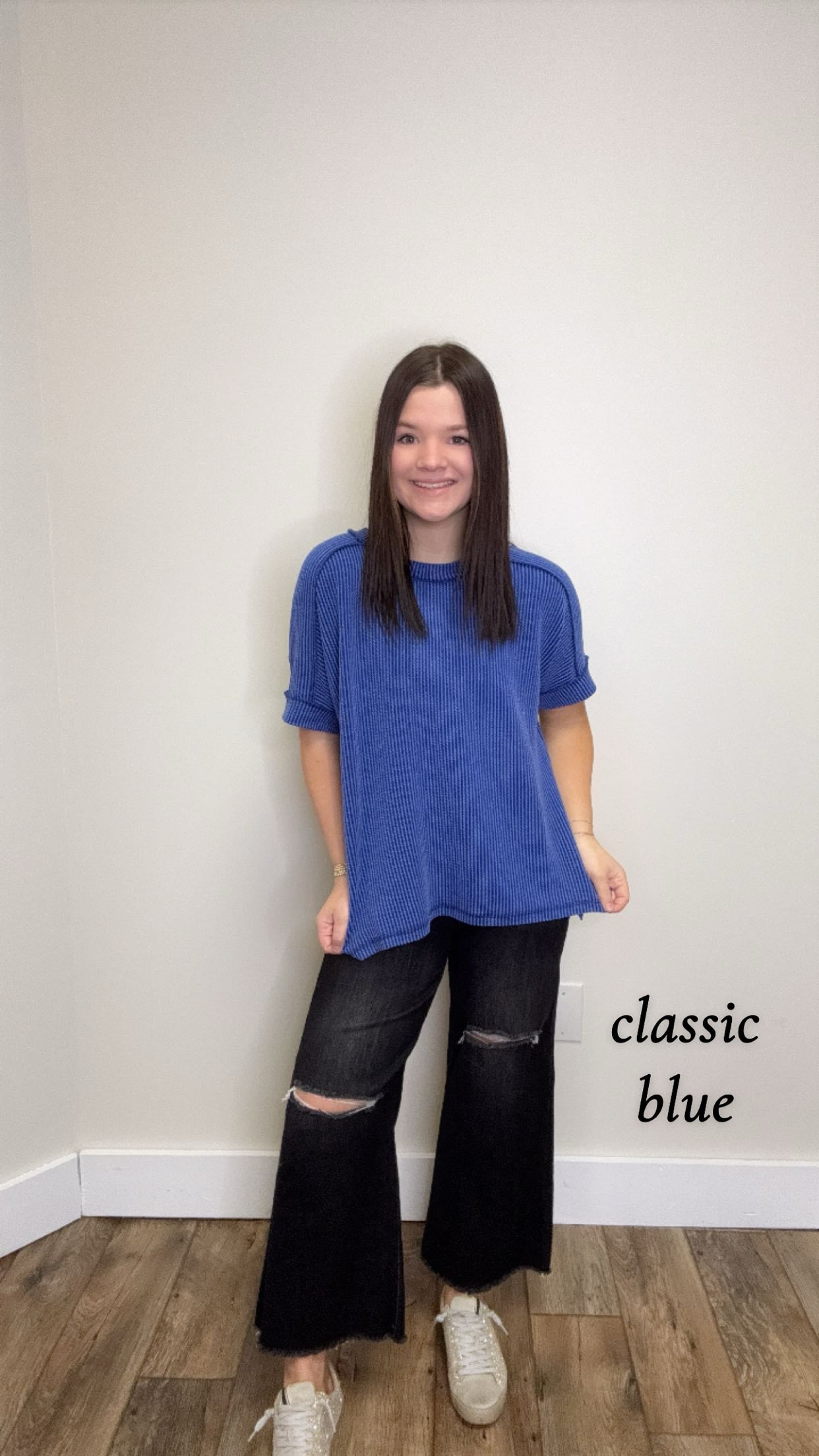 Ribbed Short Sleeve Top