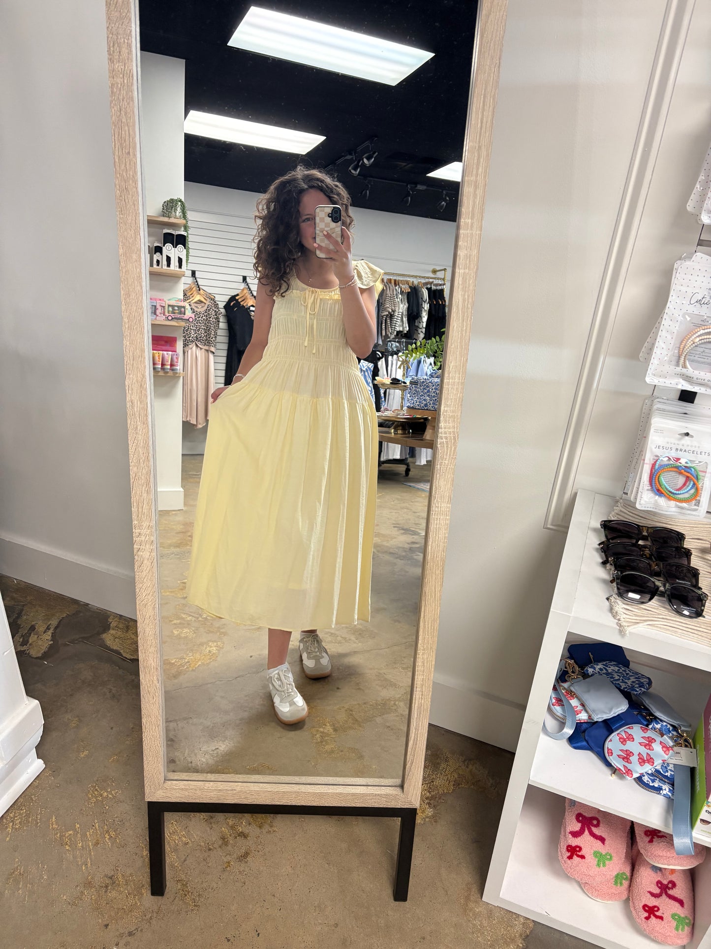 Ruffle Sleeve Midi Dress