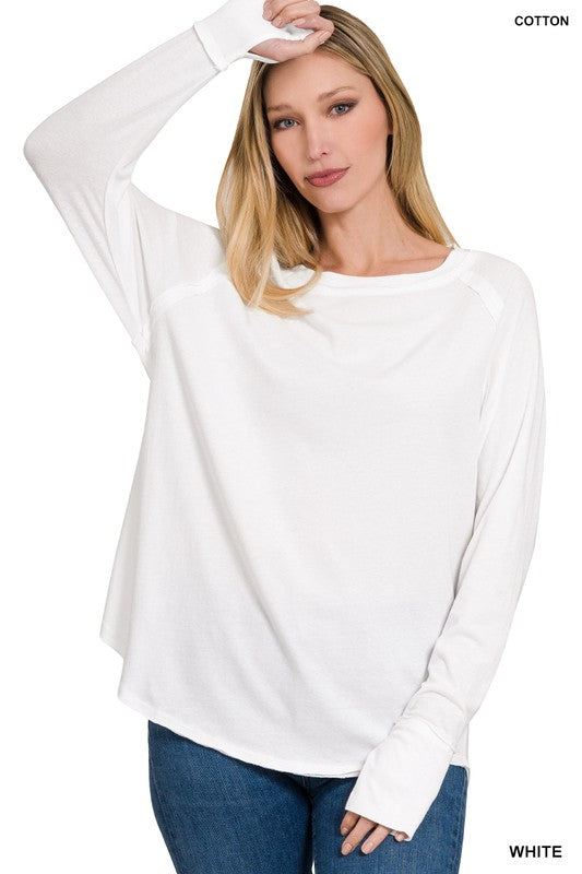 Raglan Sleeve Thumbhole Top