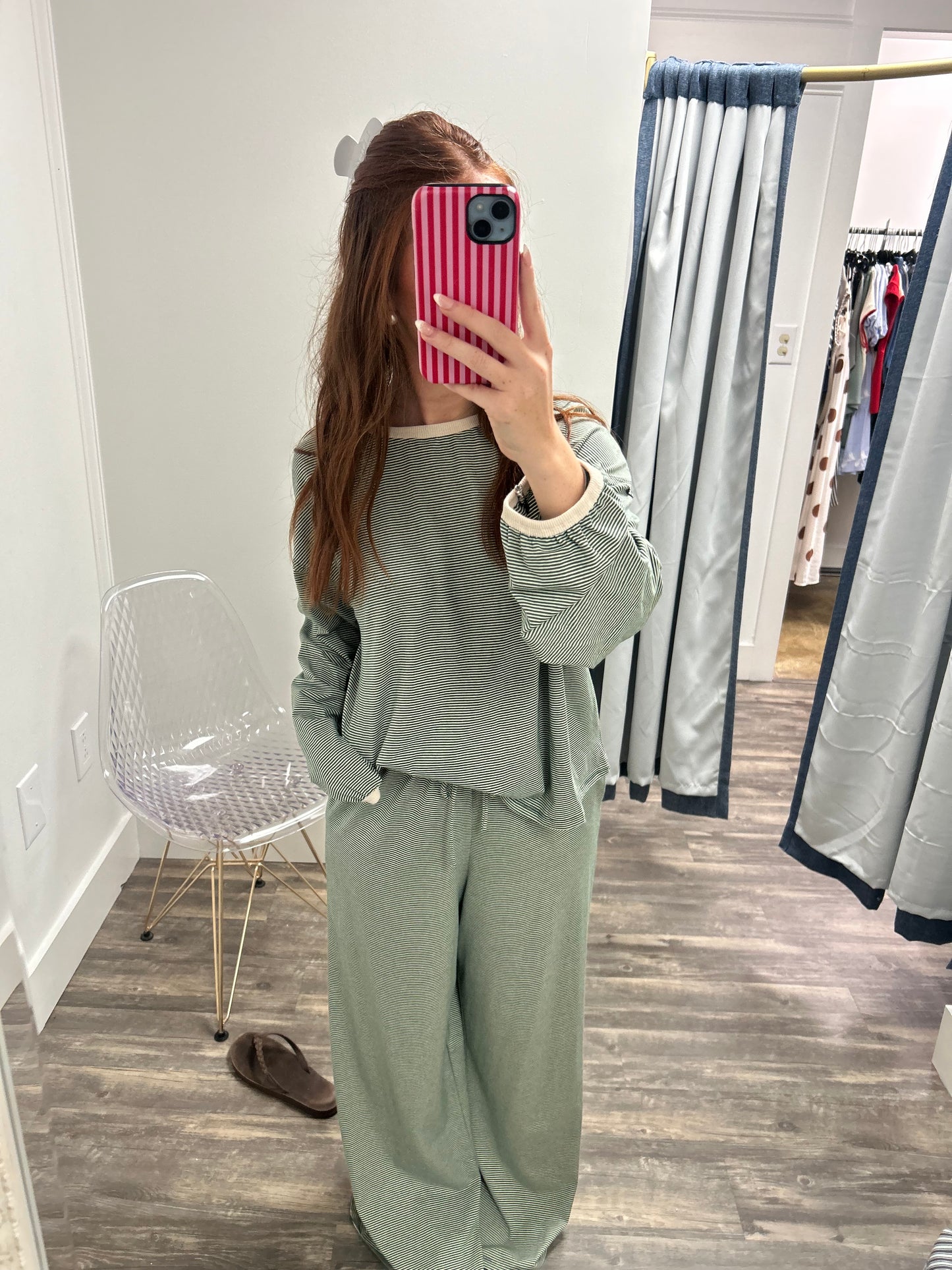 Striped Top & Wide-Leg Pants