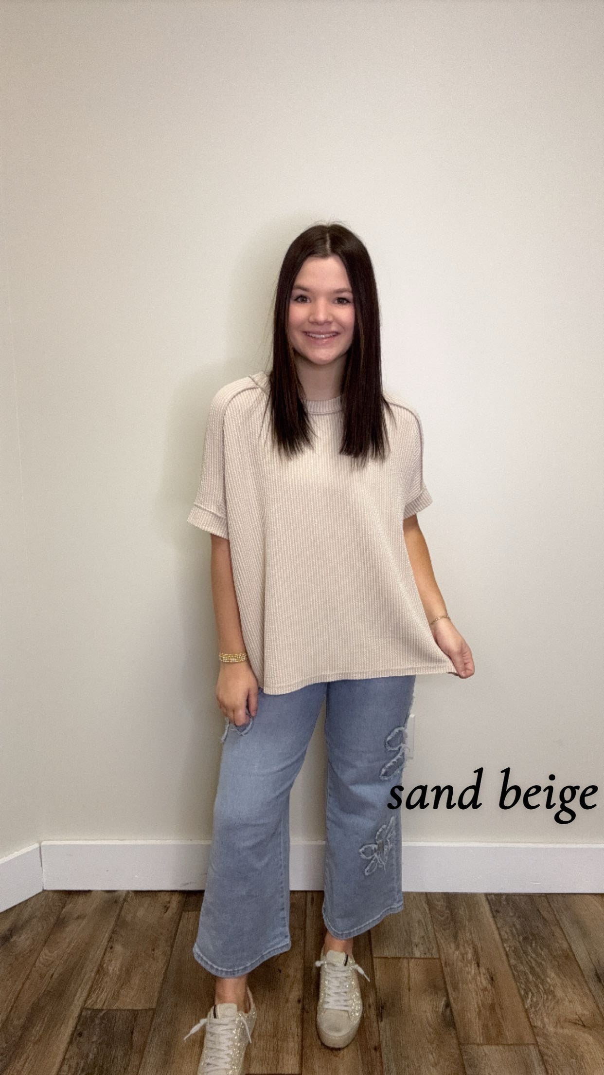 Ribbed Short Sleeve Top