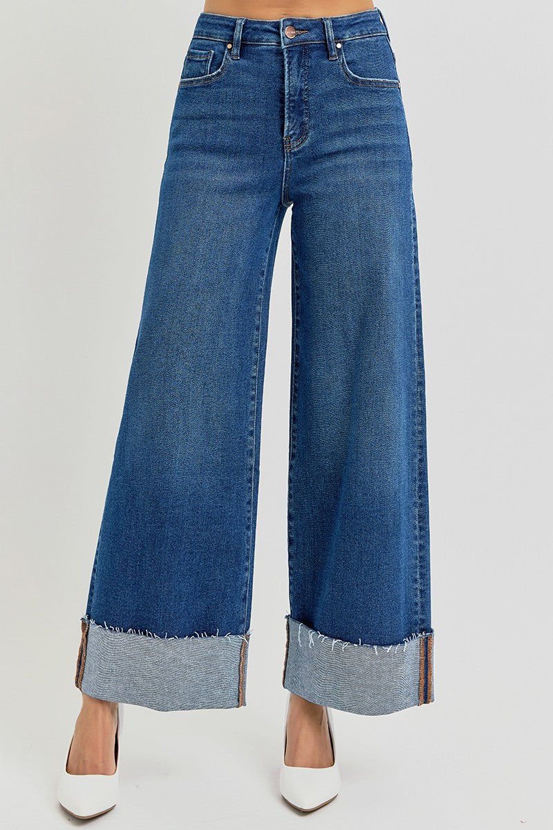 TC HR Crop Wide Cuffed Jeans