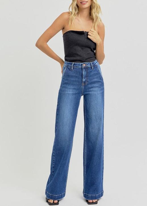 HR Wide Leg Slant Pocket Jeans
