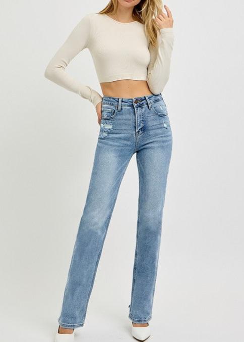 Tummy Control HW Straight Jeans