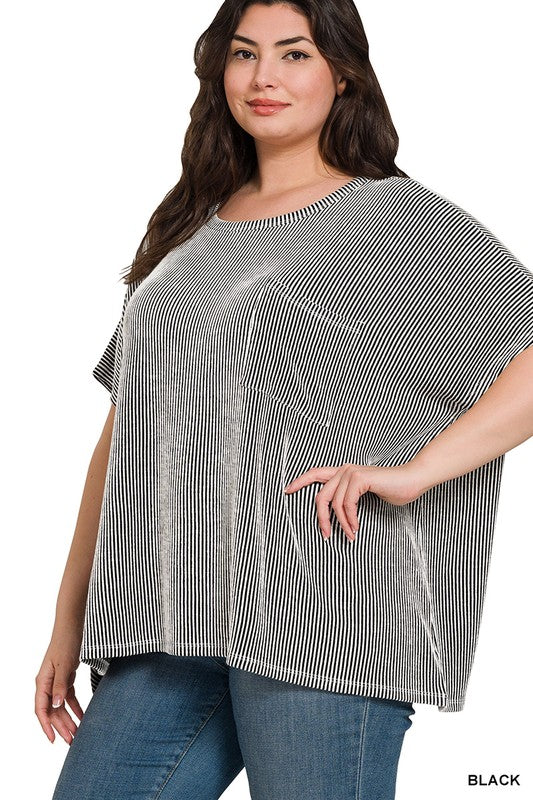 Rib Oversized Short S Top