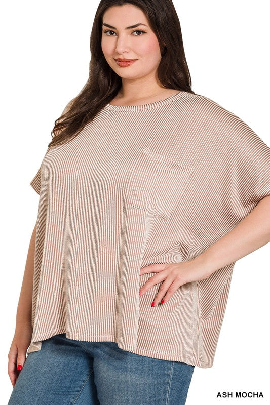 Rib Oversized Short S Top