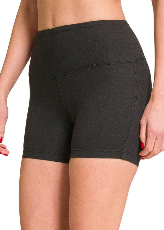 Wide Waistband Biker Shorts