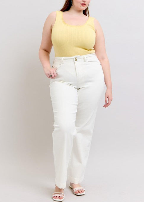HW White Wide Trouser Jean