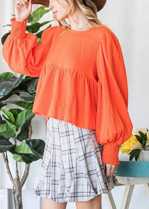 Puff Sleeves Babydoll Top