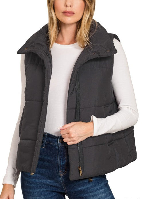 High Neck Puffer Vest