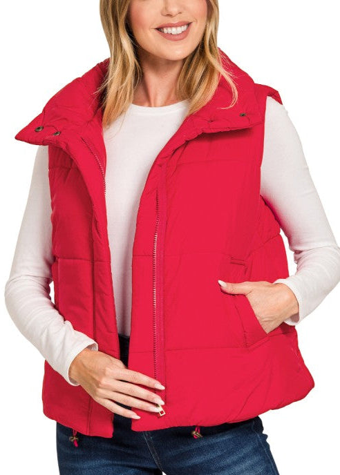 High Neck Puffer Vest