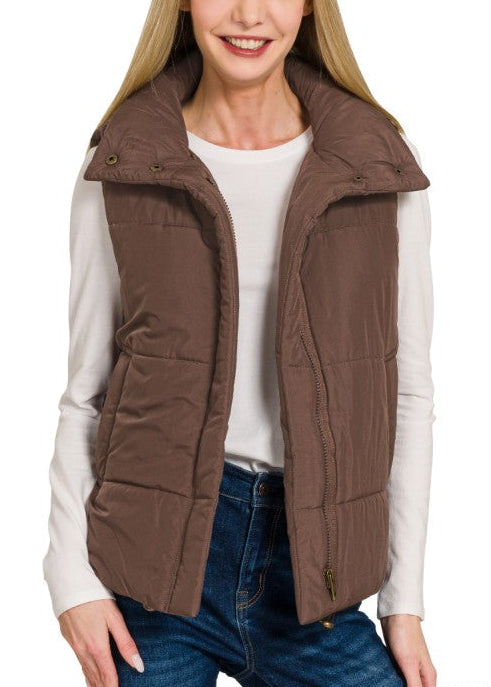 High Neck Puffer Vest