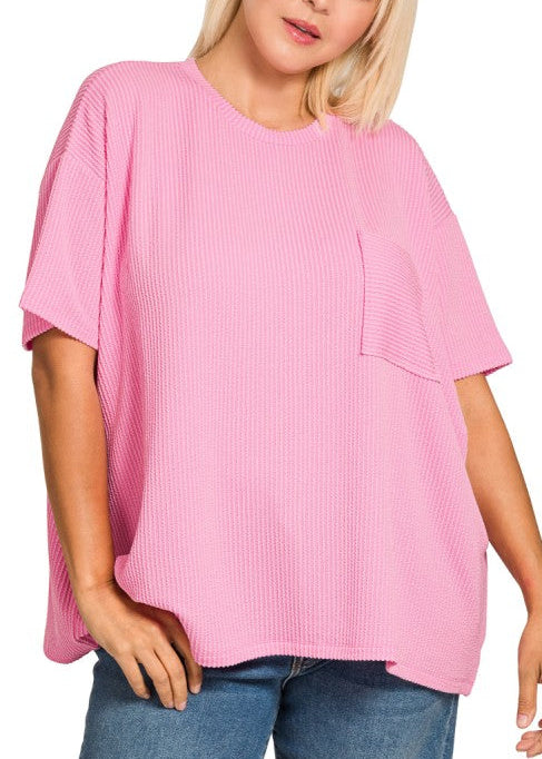 Rib Front Pocket Top