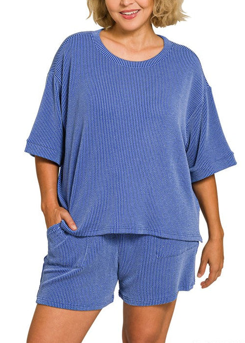 Rib Tee & Short Pants Set
