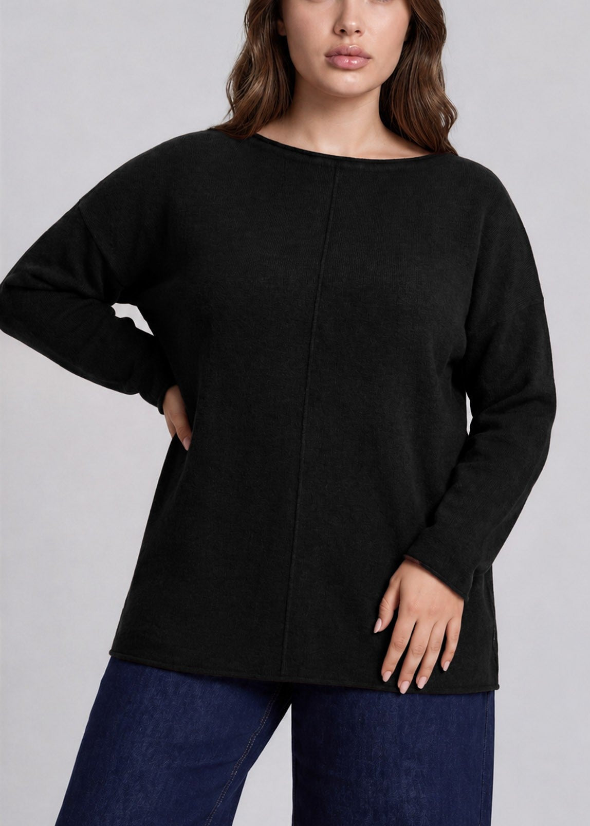 Seam Rolled Neck Sweater