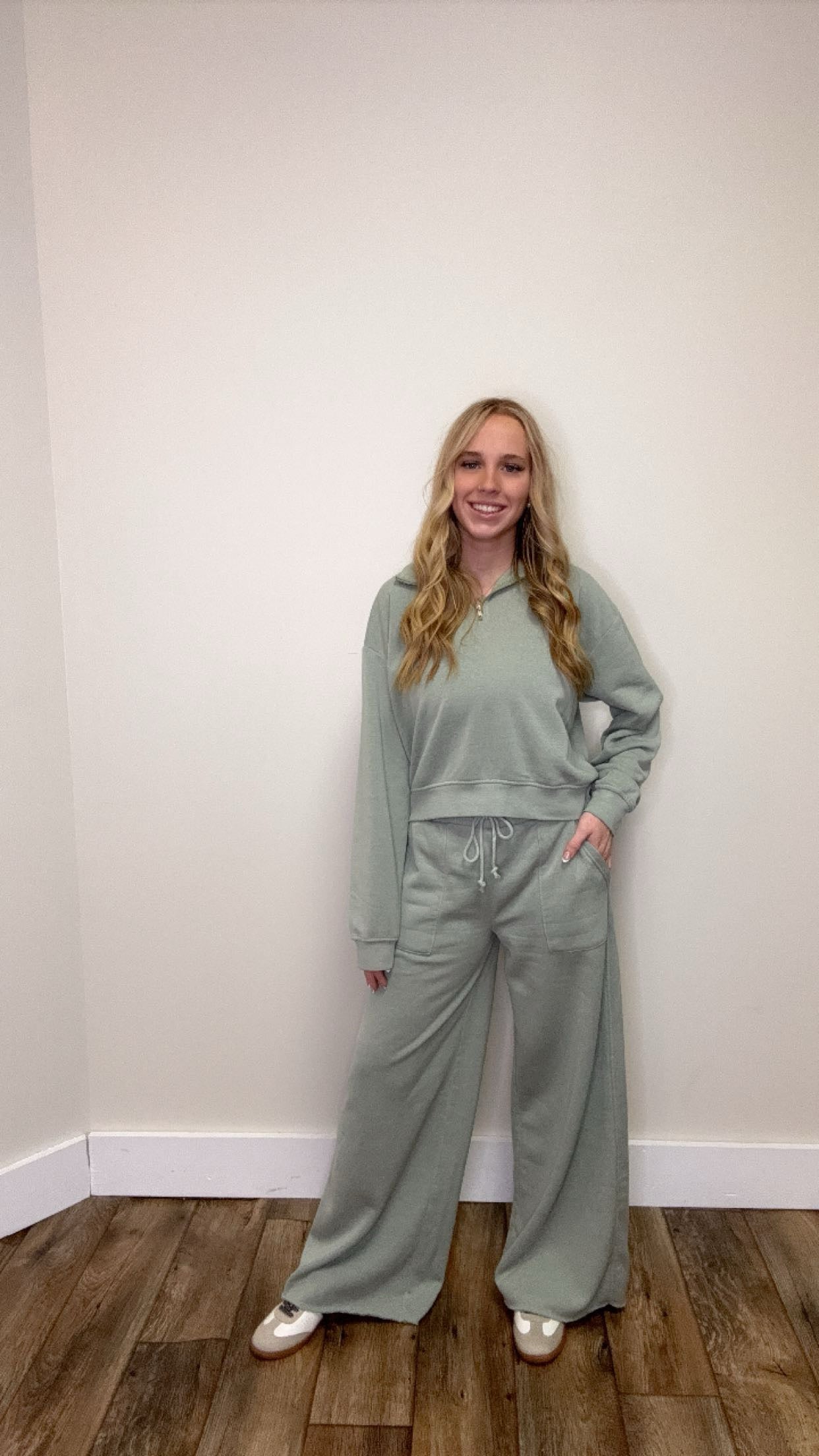 Terry Half Zip Top & Pant Set