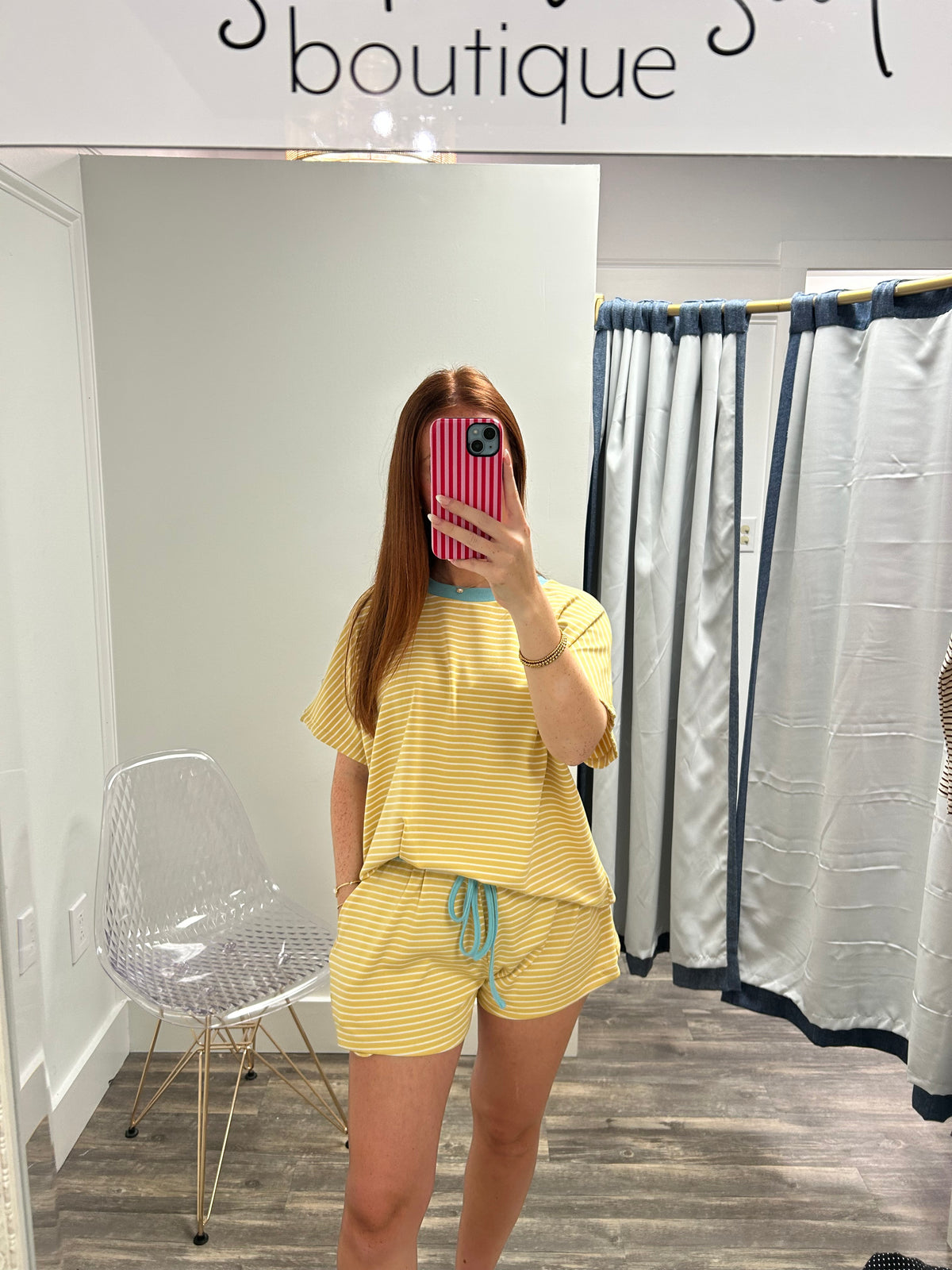 Striped Top & Shorts Set