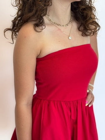Tube Top Flare Mini Dress