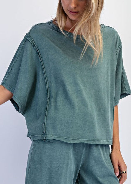 Mineral Washed Boxy Top
