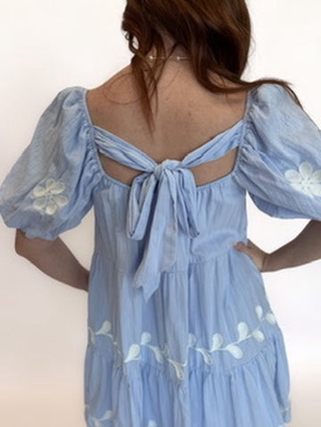 Sweet Bloom Back Bow Mini Dress