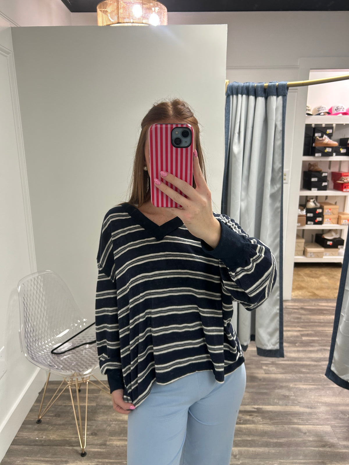 Stripe Long Sleeve Knit Top
