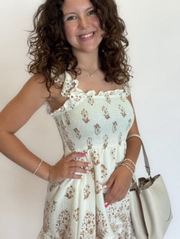 Floral Print Smocked Mini Dress