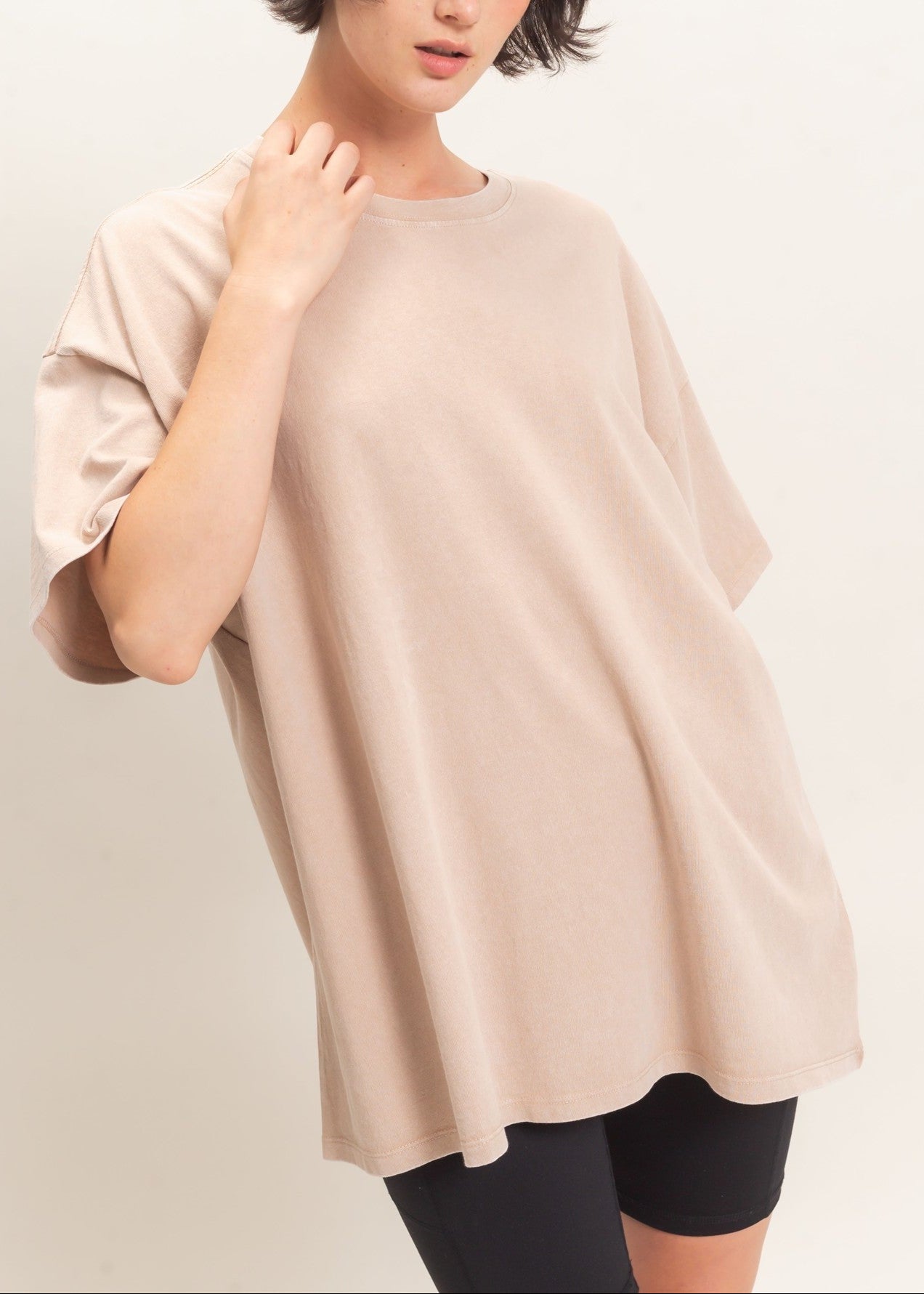 Mineral Wash Oversized Crew Tee