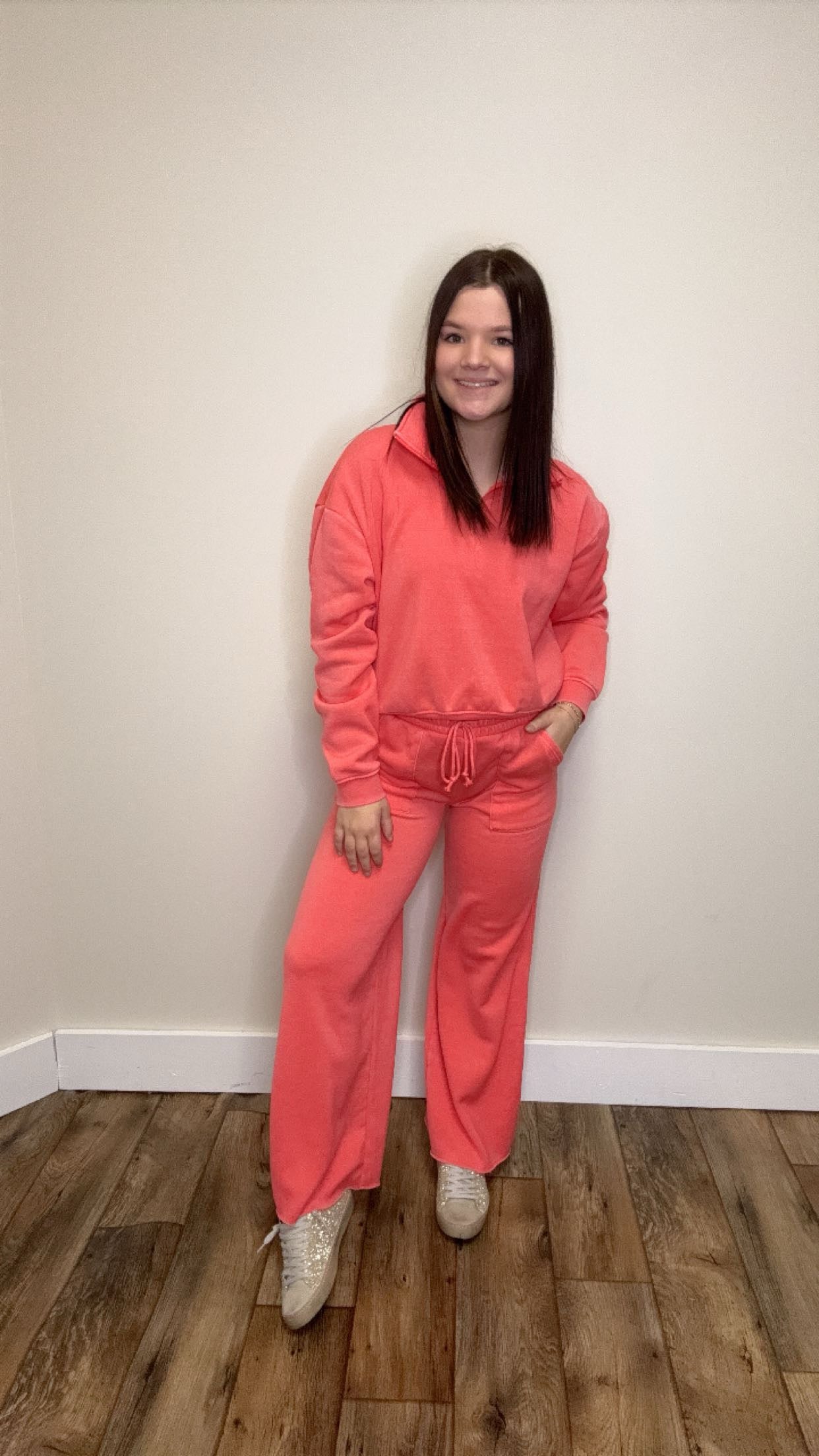 Terry Half Zip Top & Pant Set