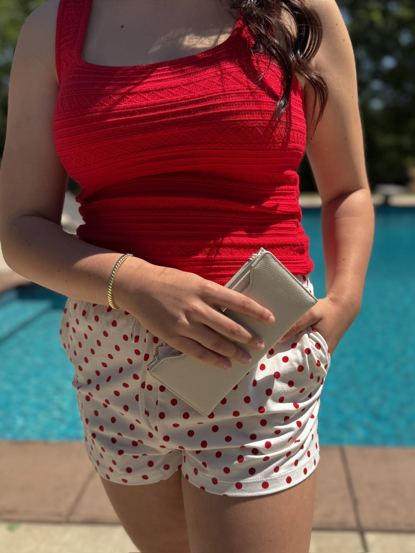 Polka Dot Drawstring Shorts