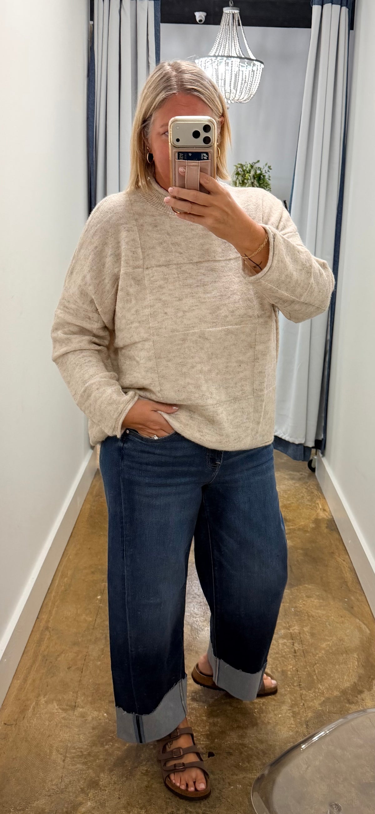 Heathered Check Sweater