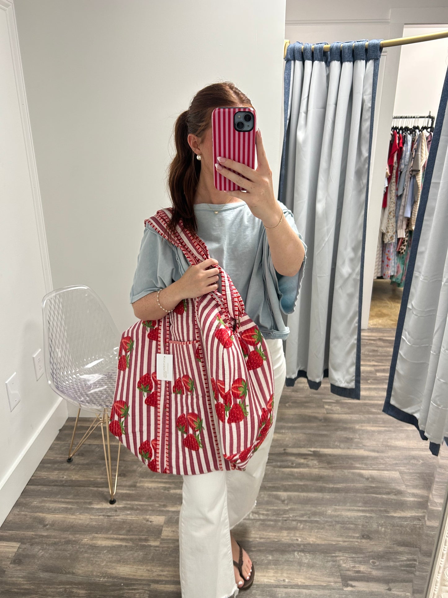 Strawberry & Strip Weekender Bag