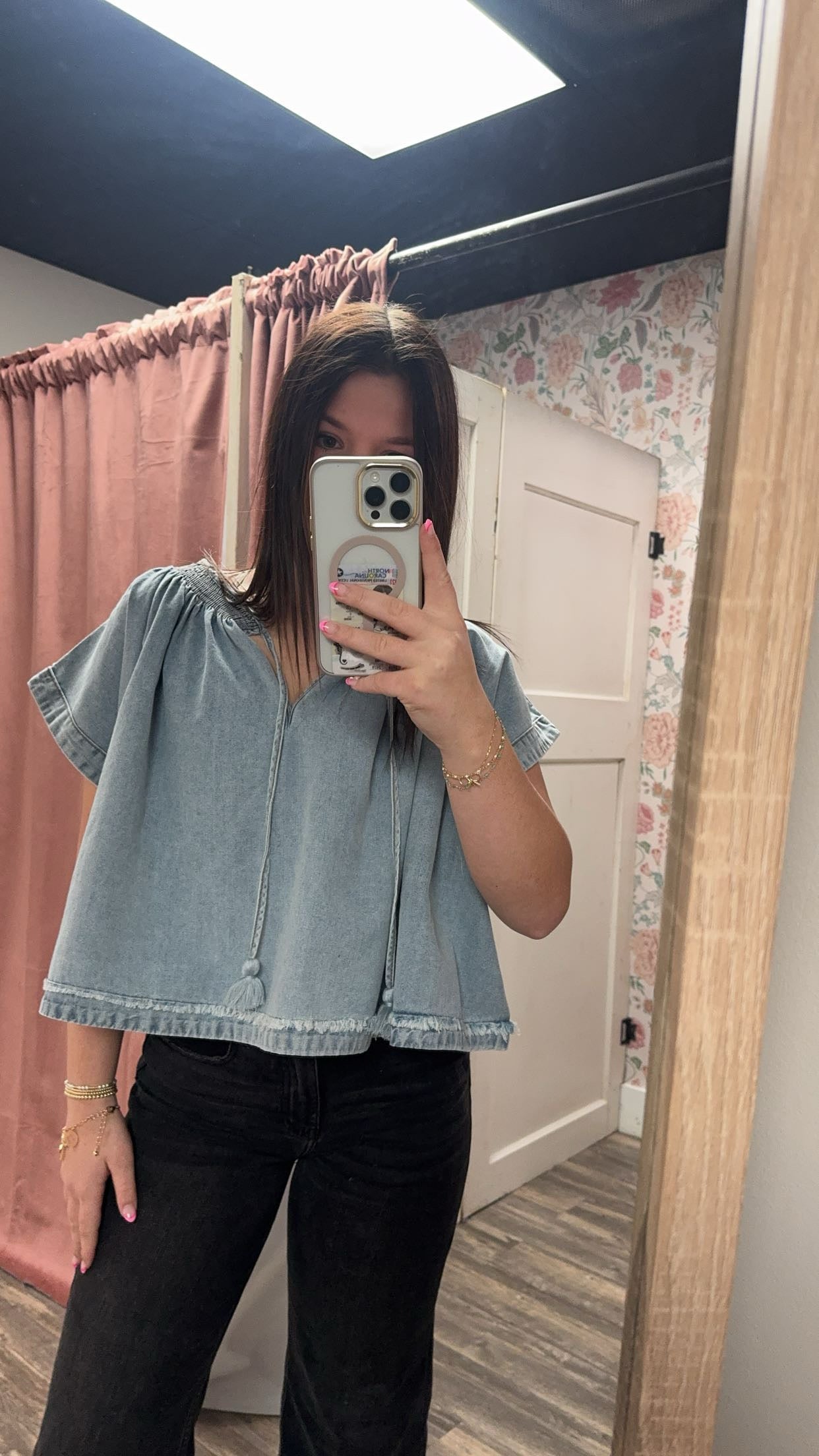 Smocked Neck Dolman Top