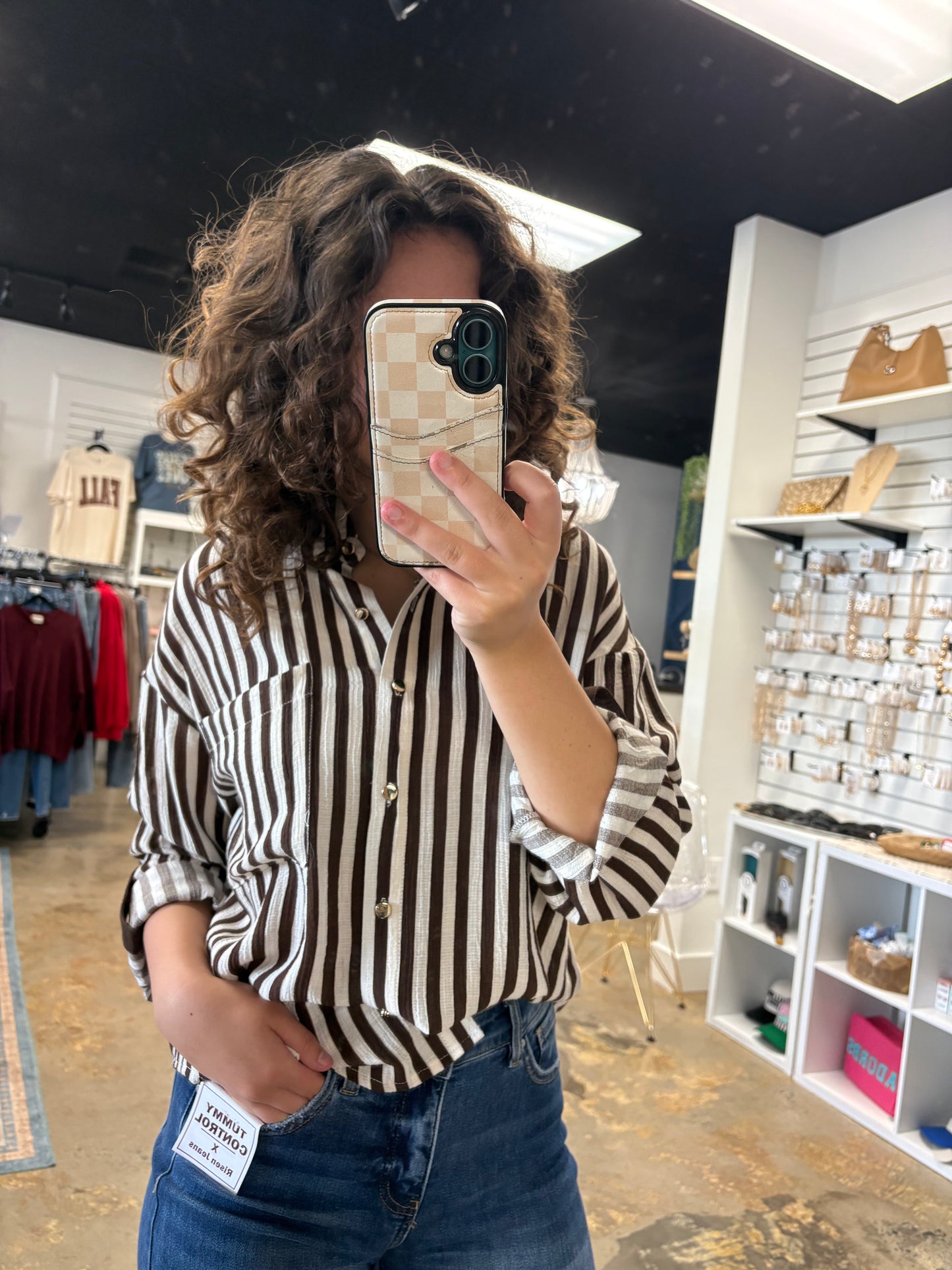 Stripe Button Down Top