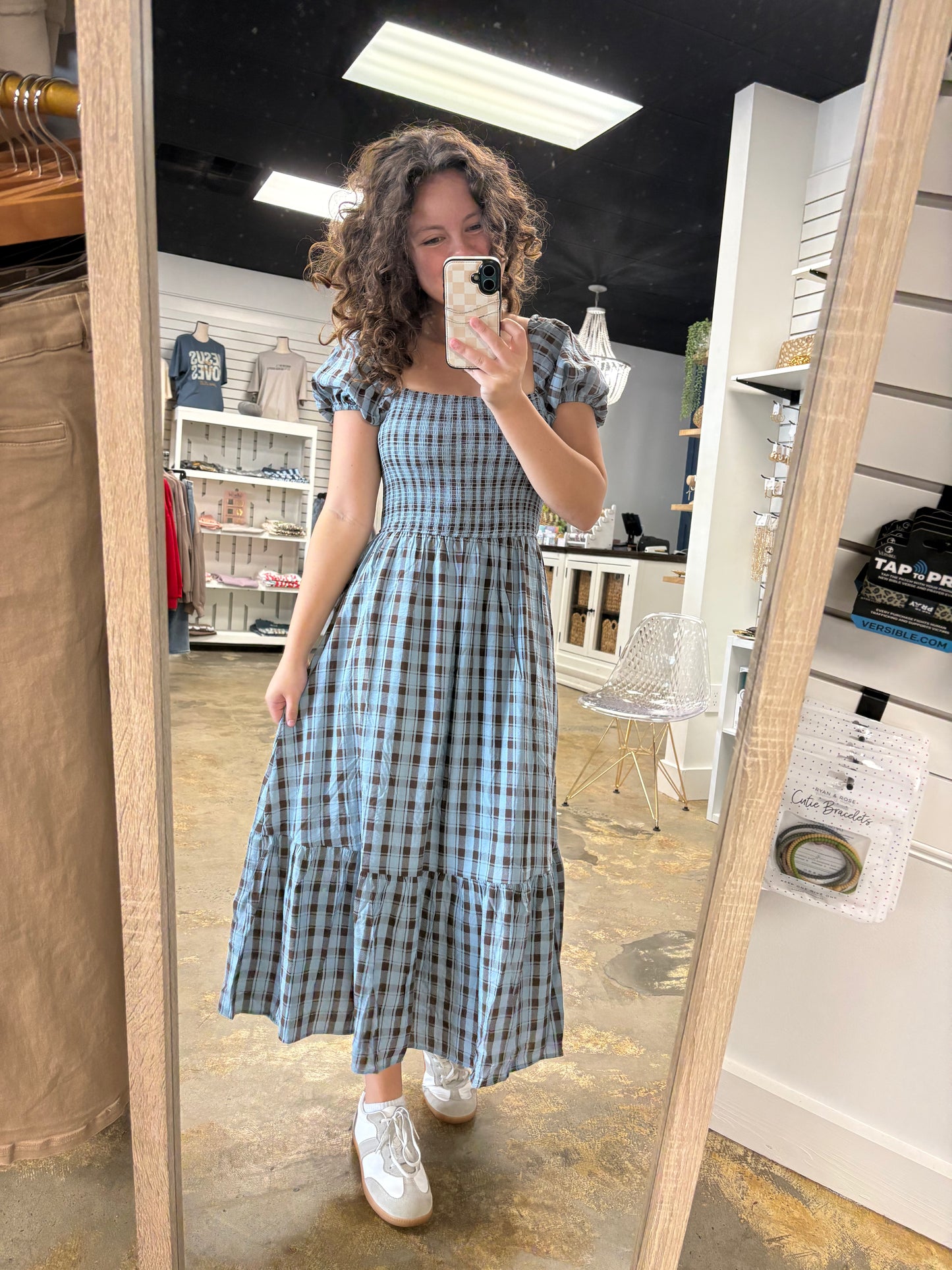 Plaid Smocked Dress