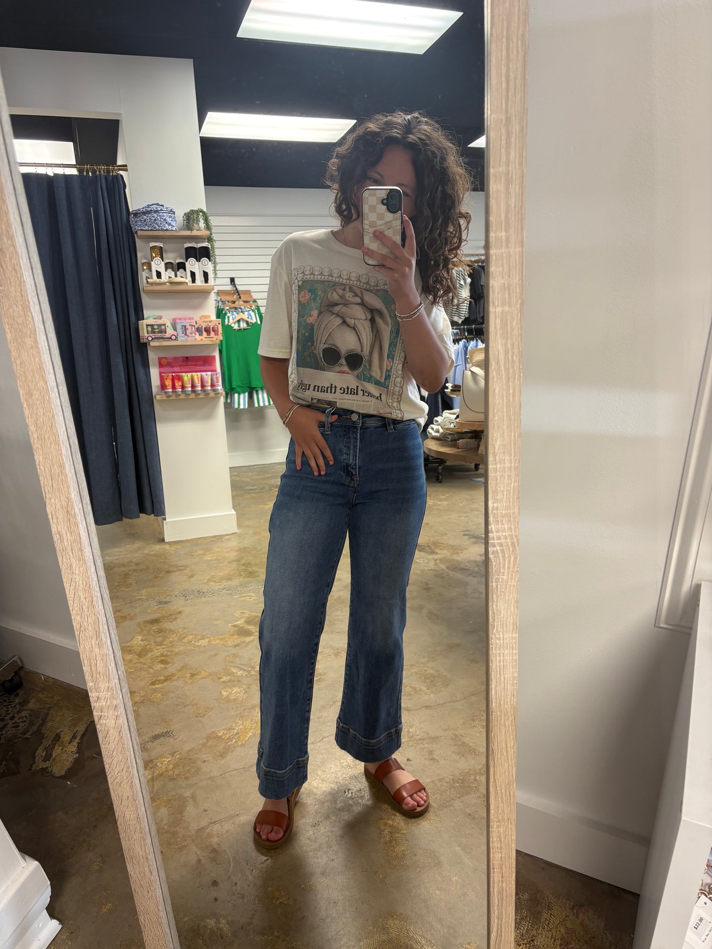 High Rise Crop Wide Jeans