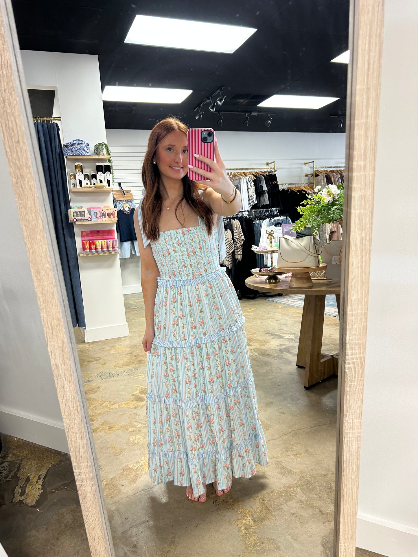 Patterned Bow-Tie Tier Maxi