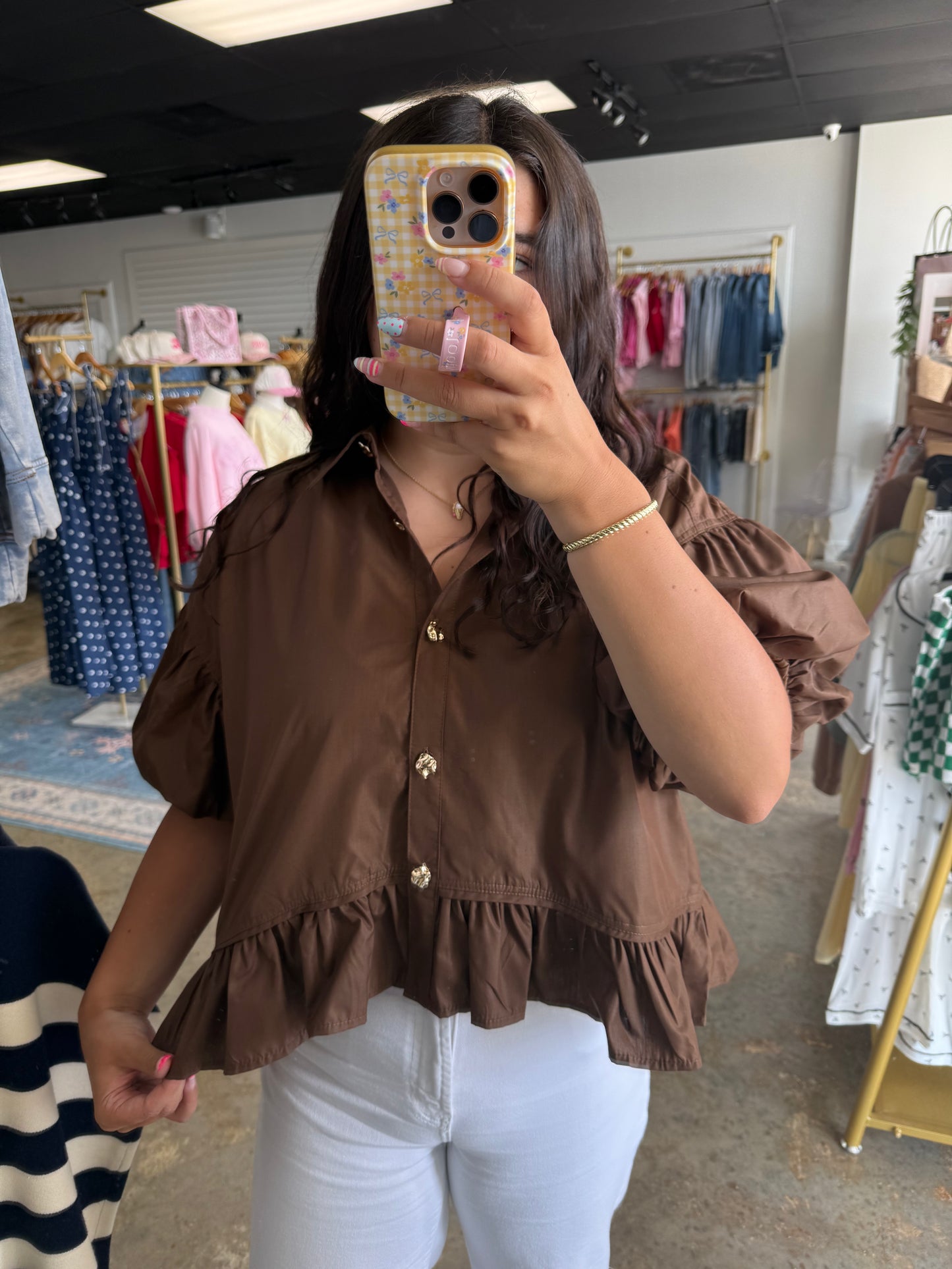 Ruffle Puff Sleeve Top