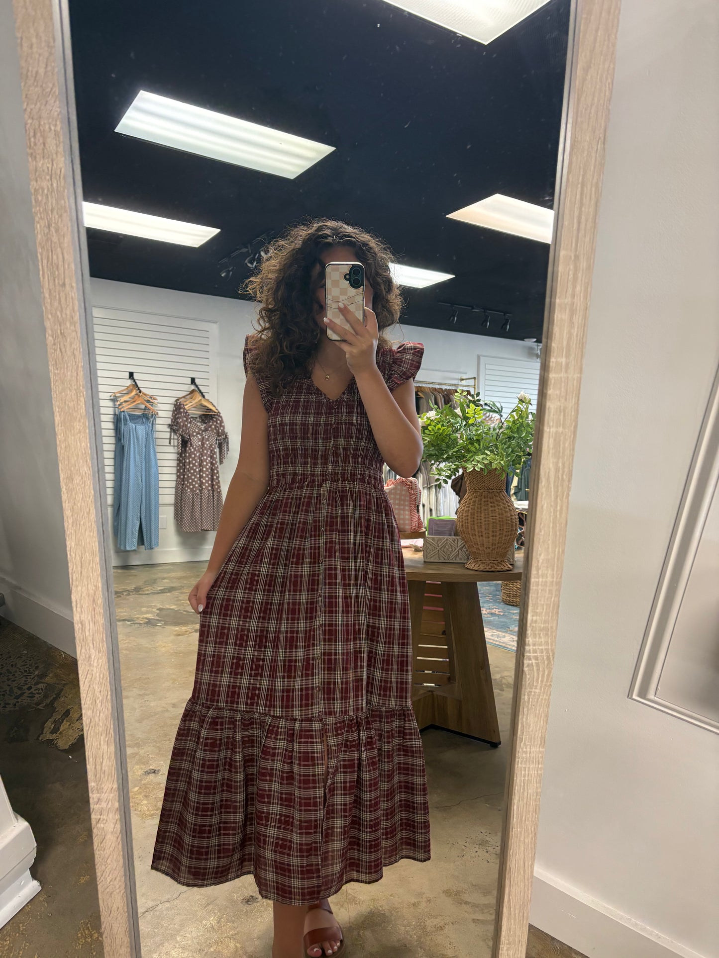 Plaid Smocked Dress