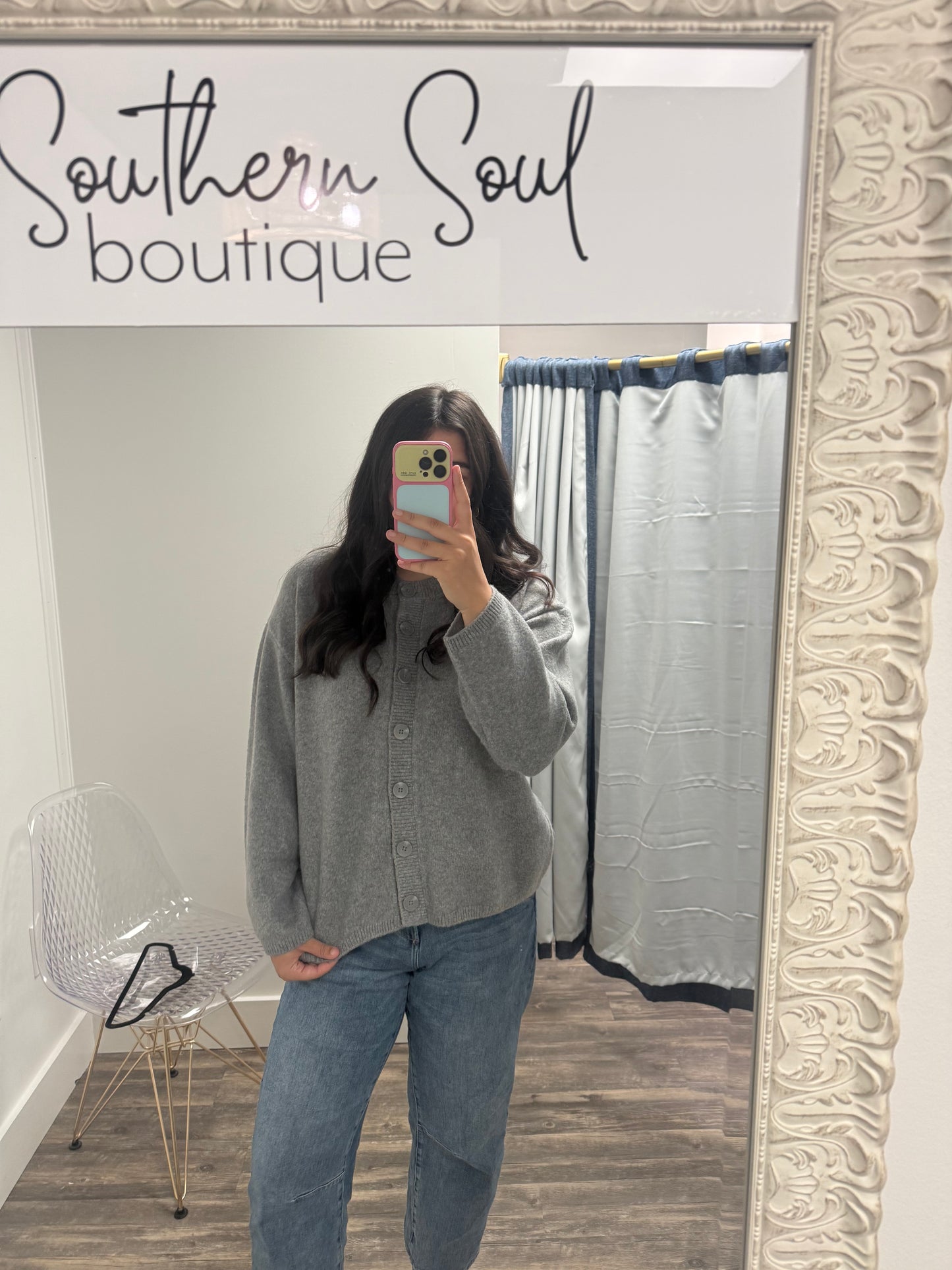 Relaxed Heathered Cardigan