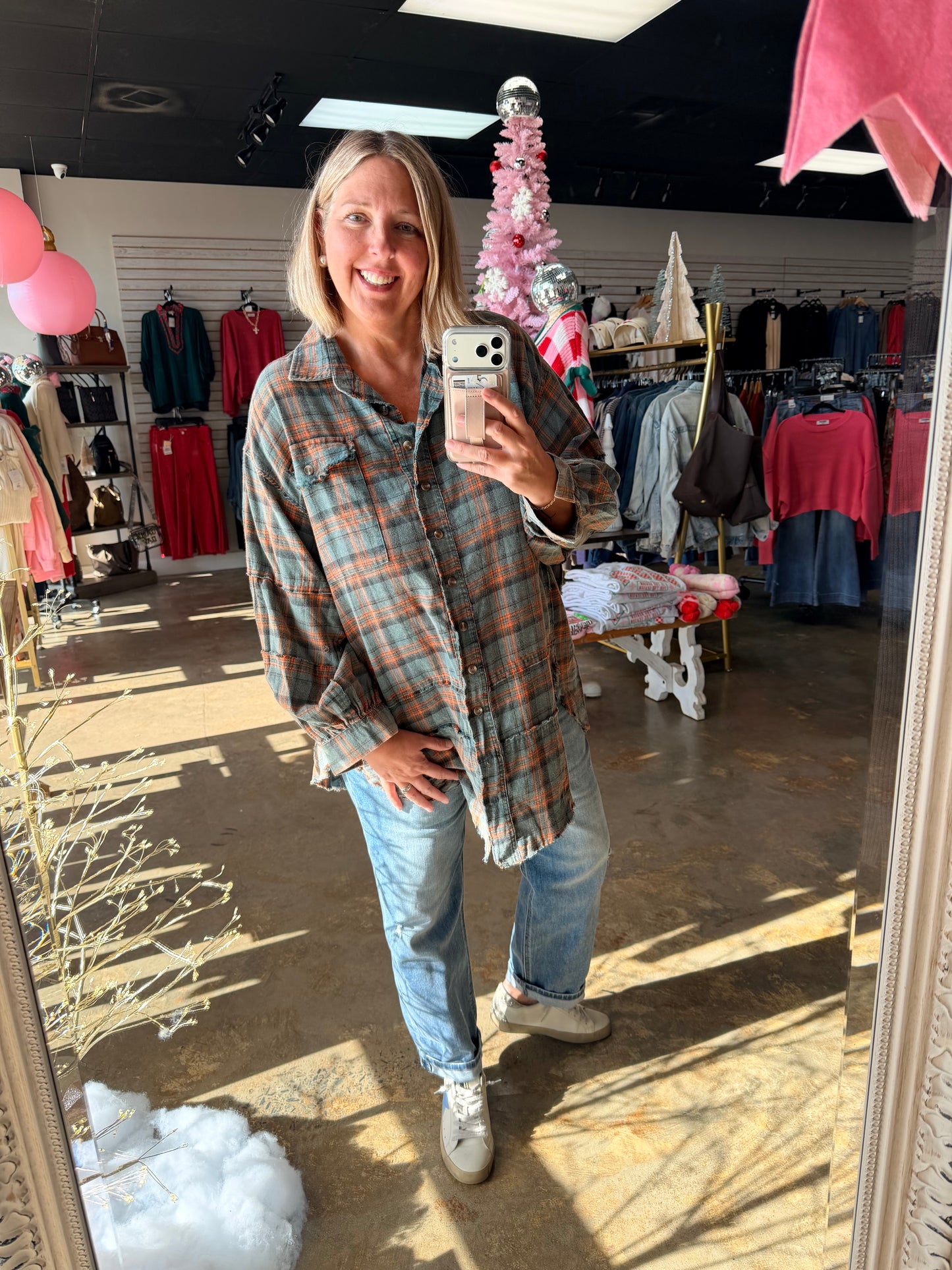 Mineral Washed Plaid Shirt