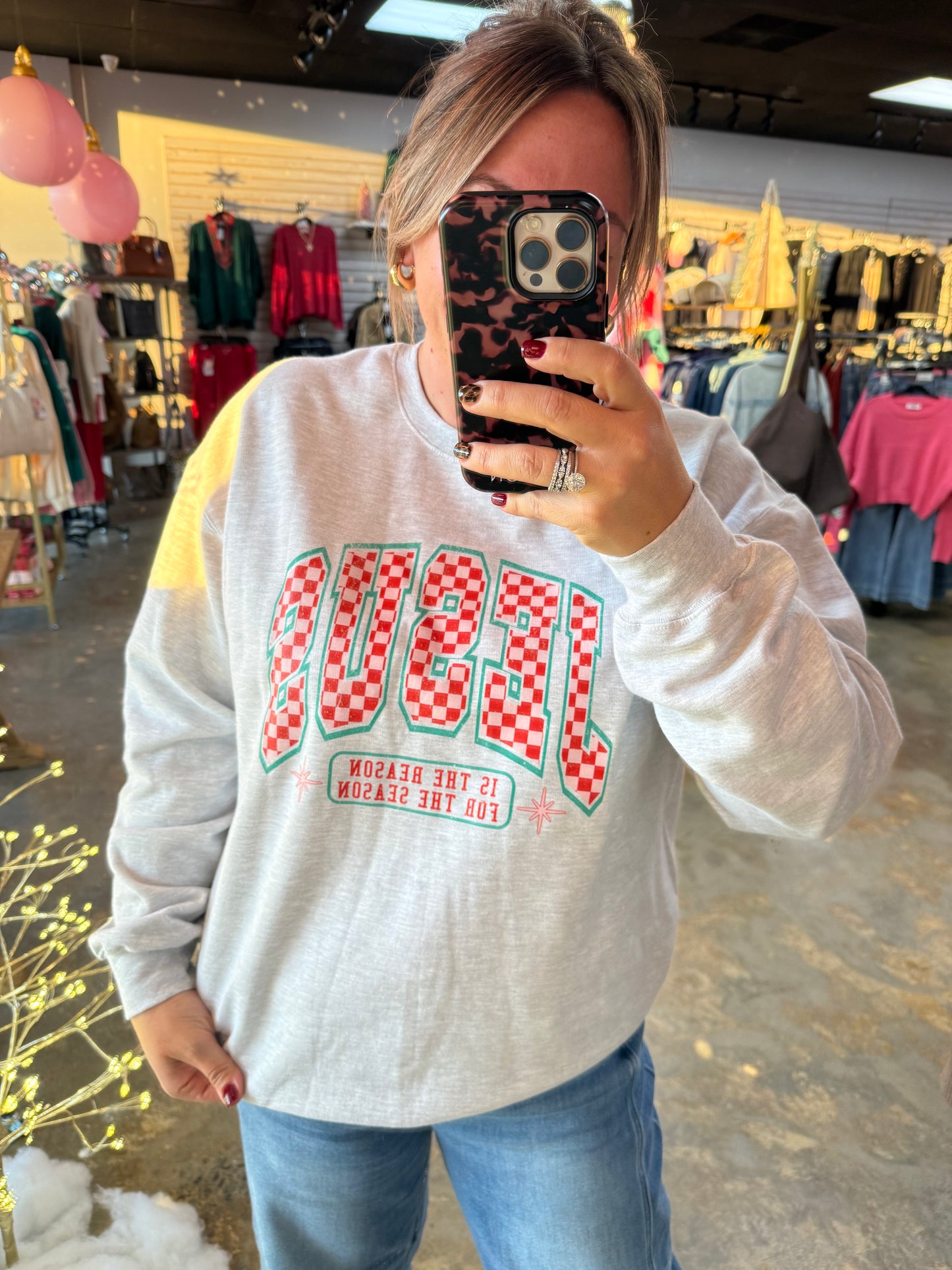 Checkered Jesus Sweatshirt