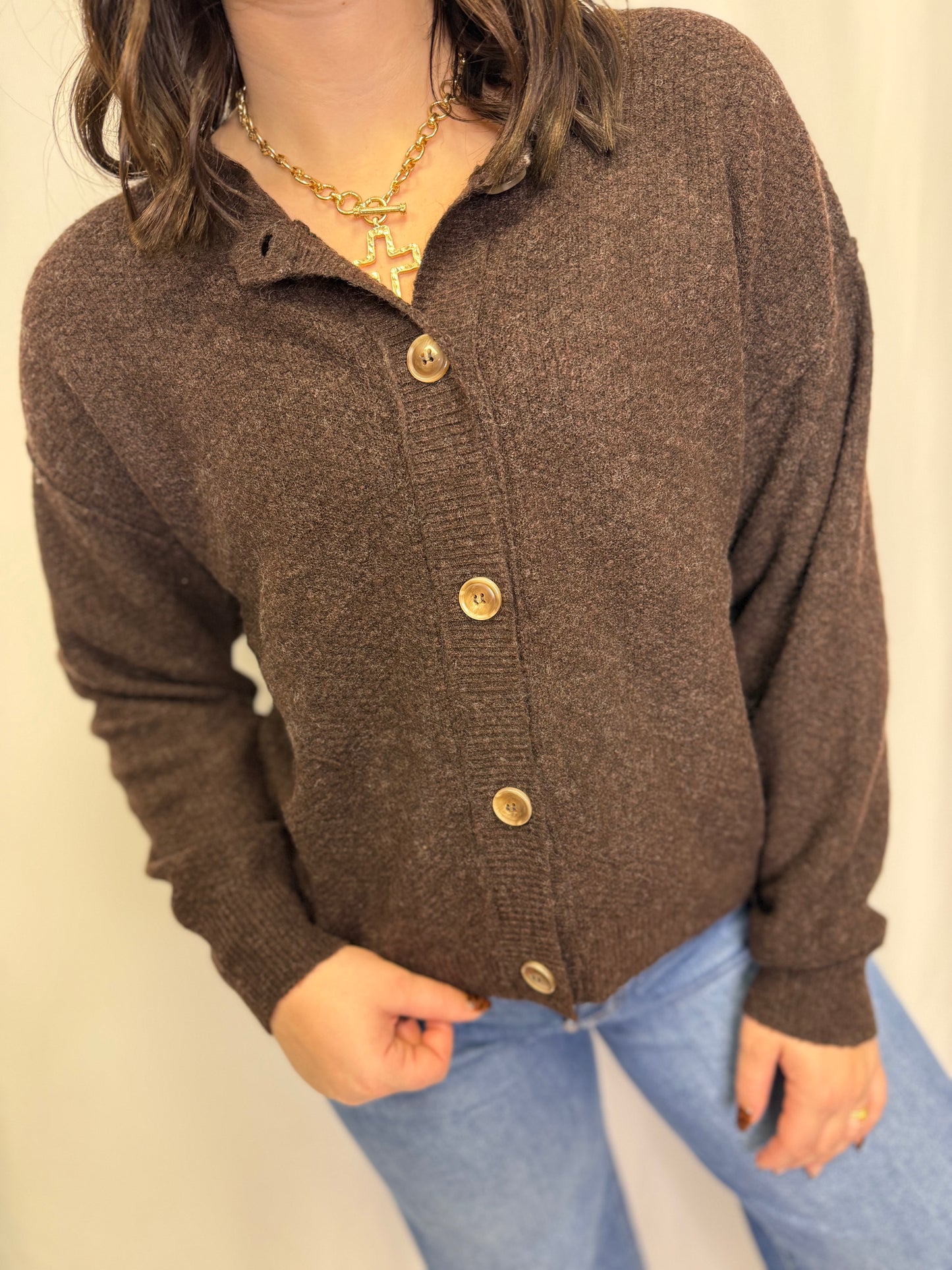 Button Down Knit Cardigan