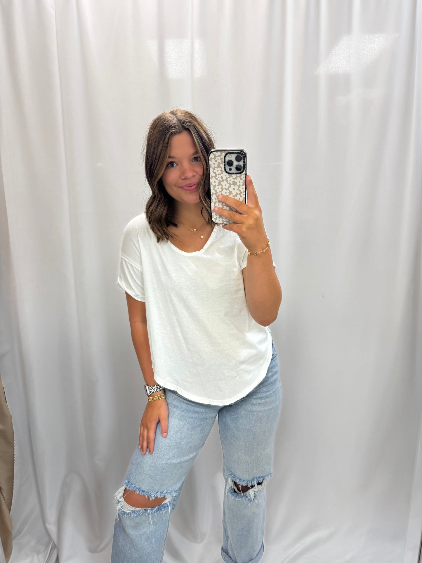 Washed Scoop Neck Knit Top