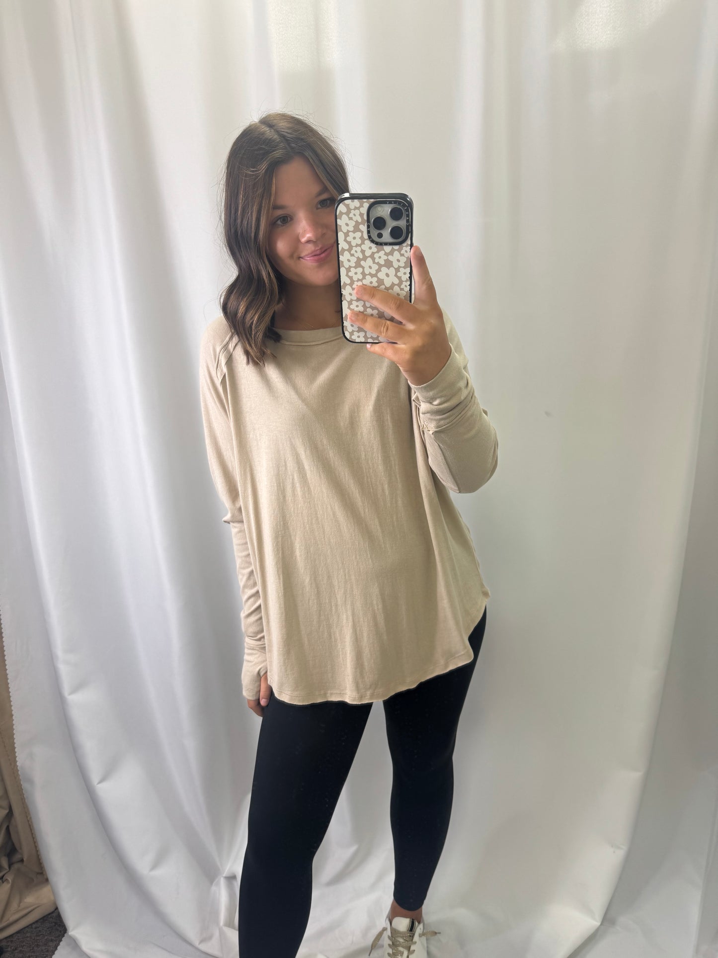 Raglan Sleeve Thumbhole Top