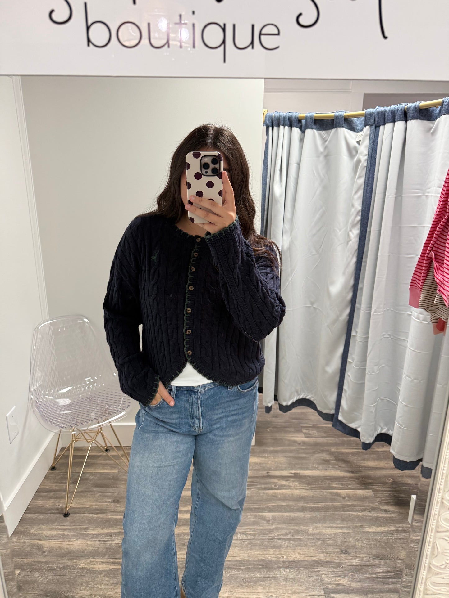 Reindeer Embroidered Cardigan