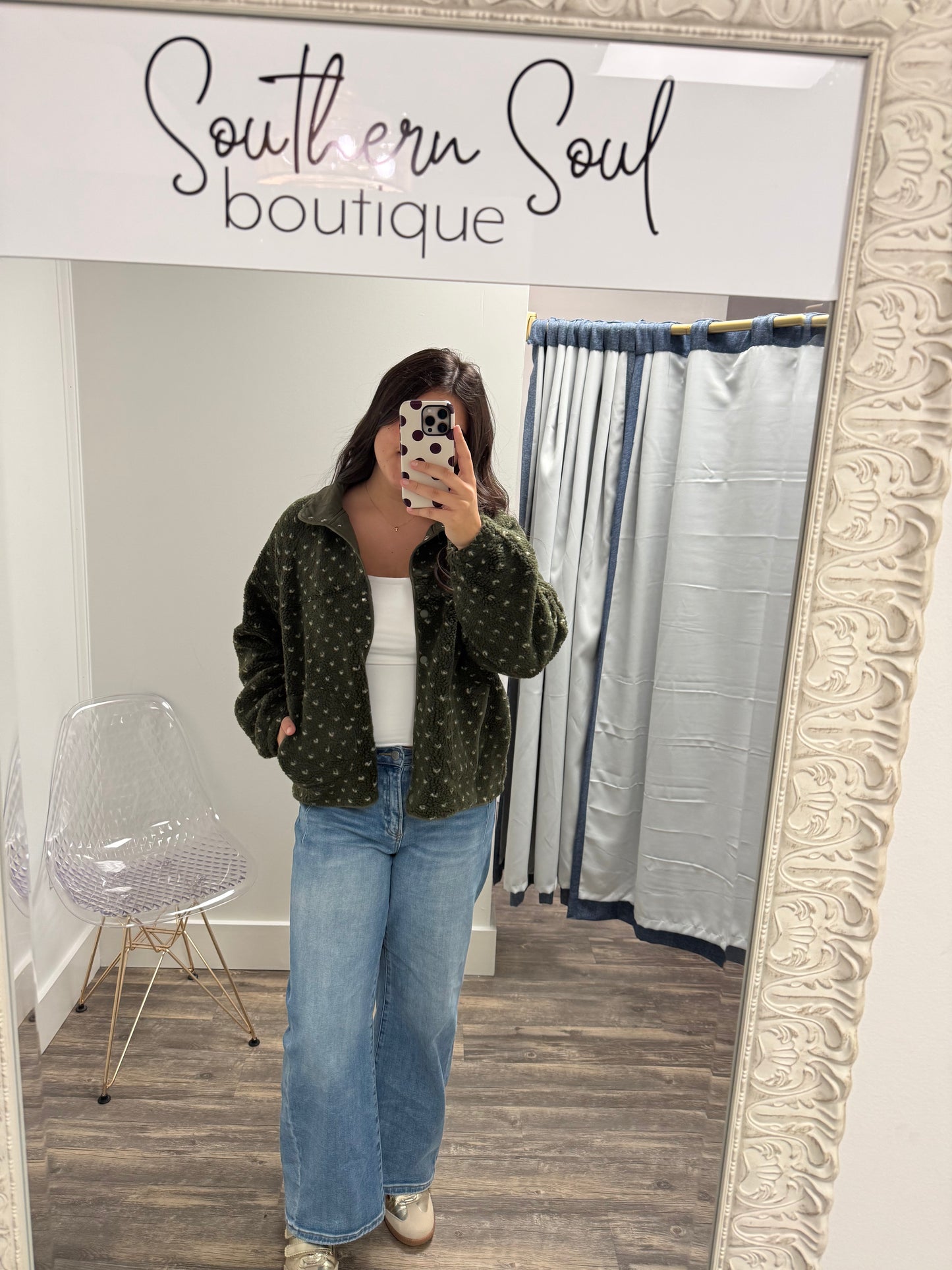Sherpa Dot Snap Jacket