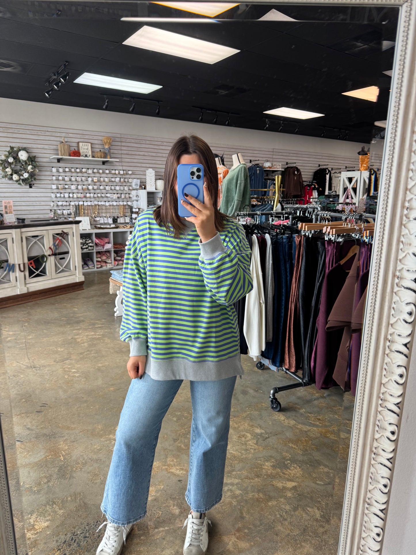 Stripe Oversized Knit Top