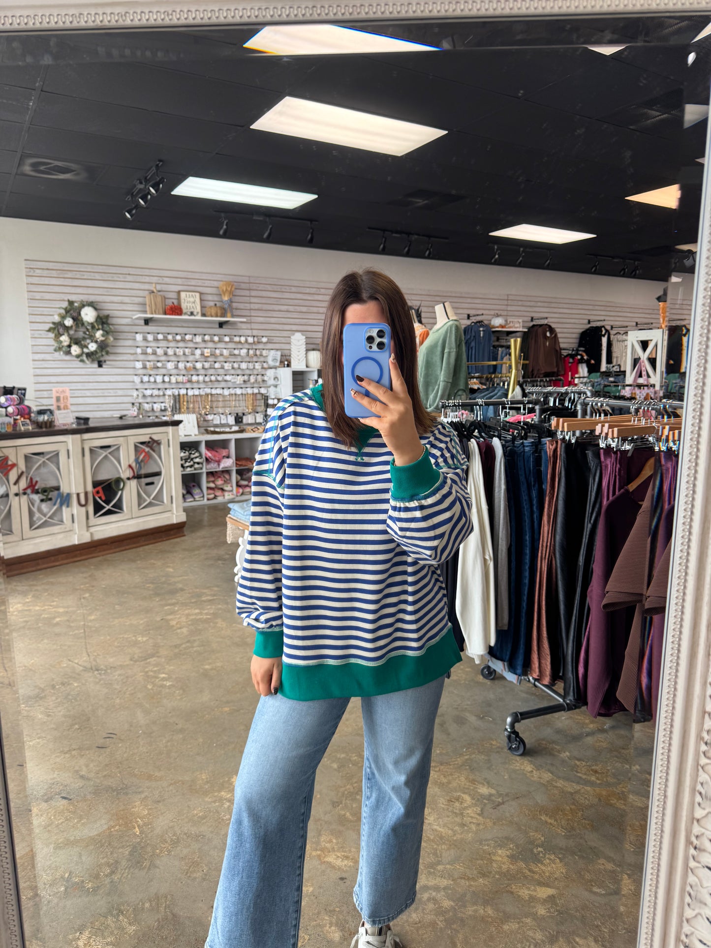 Stripe Oversized Knit Top