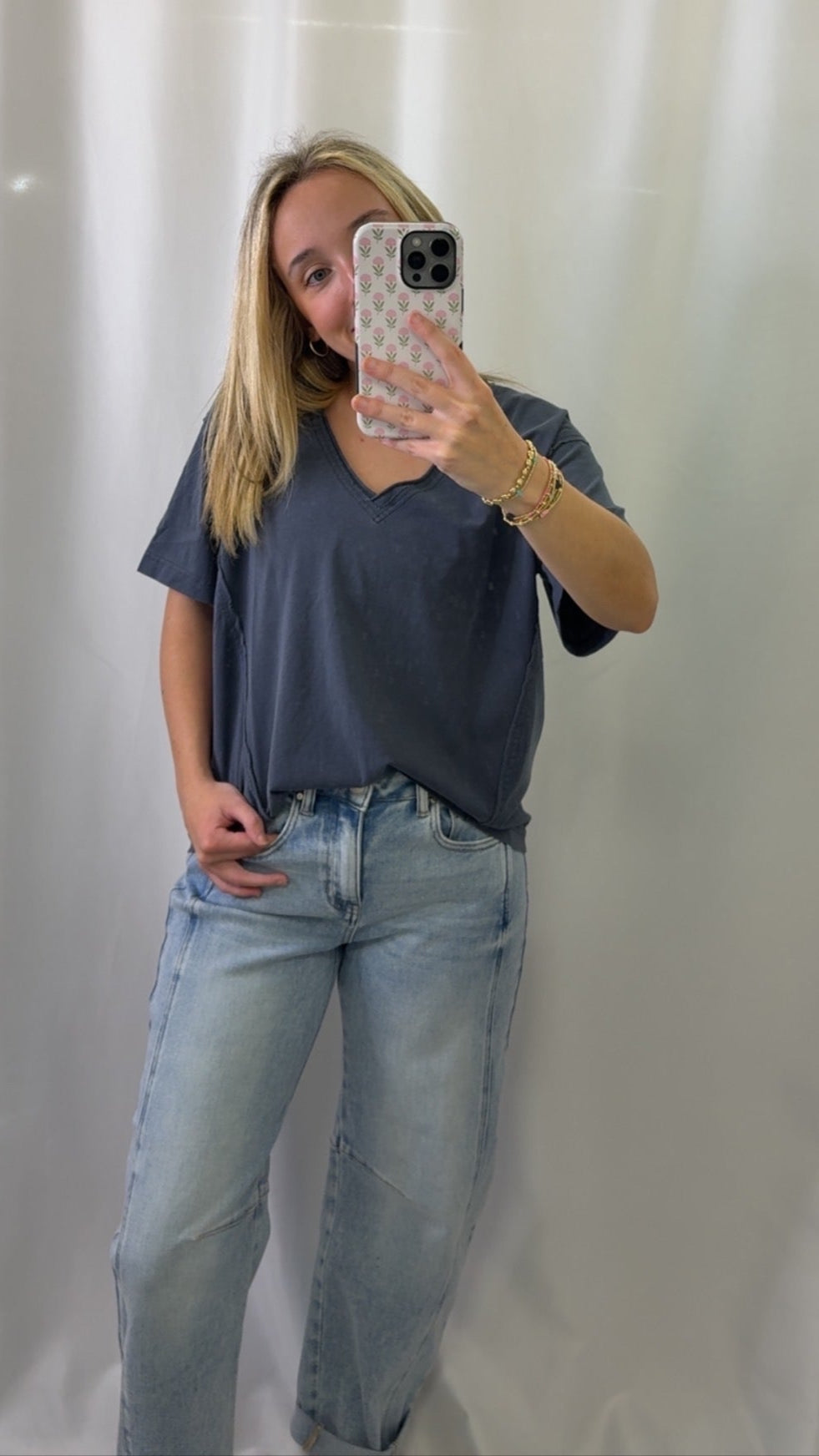 Washed Raw Edge Top