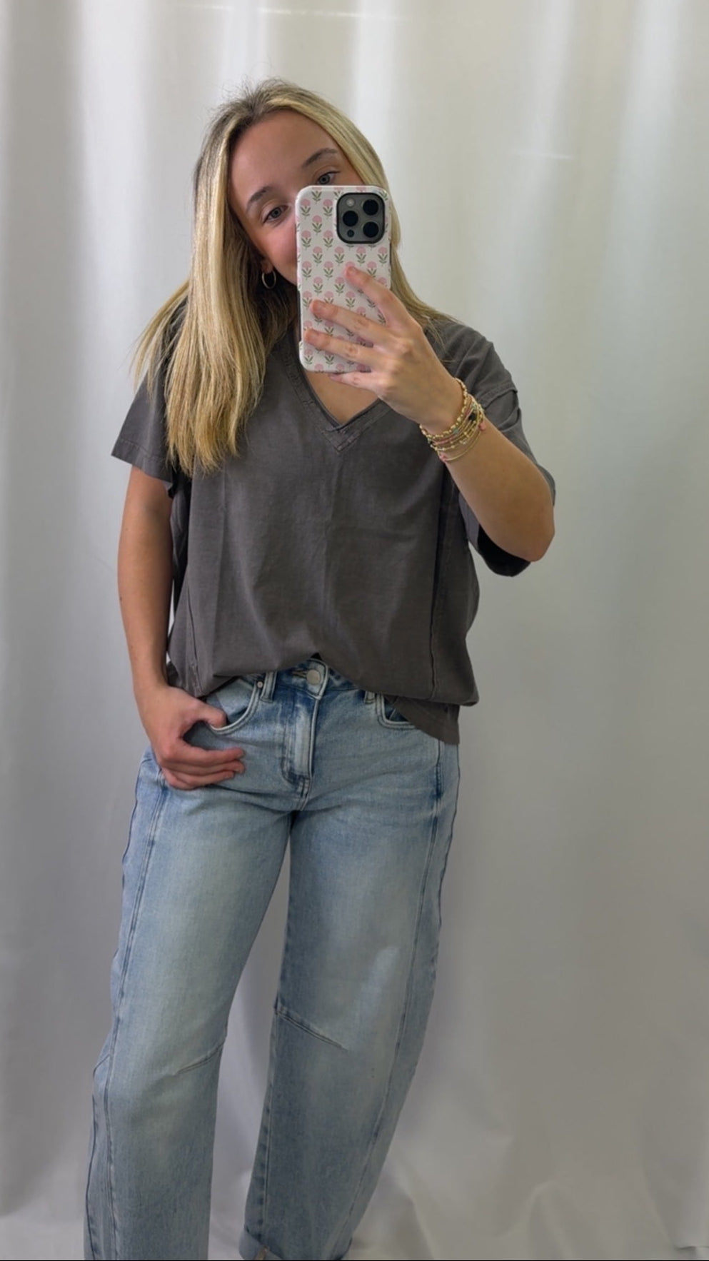 Washed Raw Edge Top